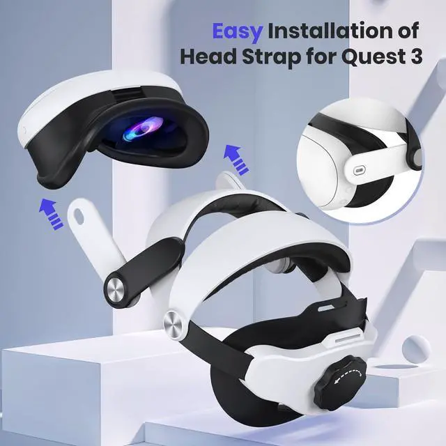 Alt view image 4 of 7 - NEWENMO Adjustable Elite Strap Compatible with Quest 3 Enhanced Support and Comfort, Upgraded for Meta Quest 3 Head Strap Reduce Head Pressure, Protective Head Strap for Quest 3 Accessories in VR