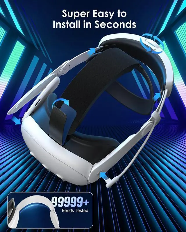 Alt view image 6 of 6 - Maecker vr K3 Battery Headstrap for Quest 3 Head Strap with 6000mAh Battery Pack Balanced Elite Strap for Quest 3 Accessories