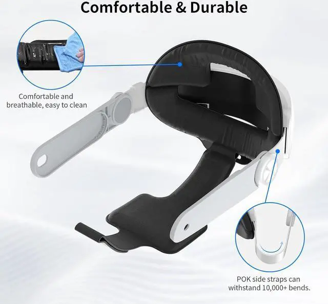 Alt view image 3 of 6 - Head Strap with Battery Pack for Quest 3, 6000mAh Elite Strap Replacement for Fast and Safe Charging, Iesooy Adjustable Headstrap VR Accessories for Meta Quest 3