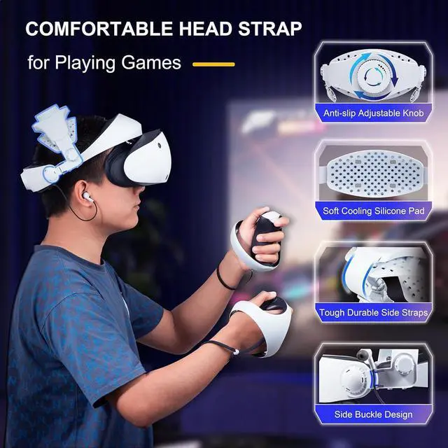Alt view image 3 of 7 - DEVASO Adjustable Head Strap for Playstation VR2, Reduced Pressure Lightweight PSVR2 Strap, Enhanced Support and Comfort in VR Headset Compatible with PS5 VR2