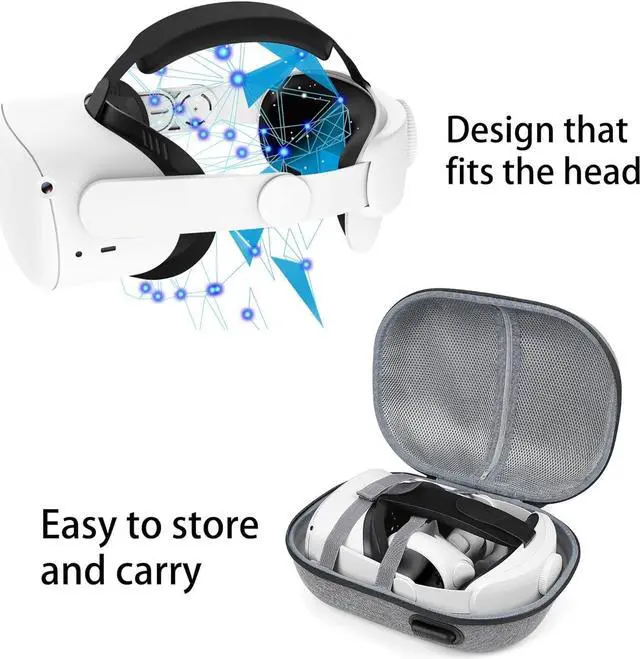 Alt view image 4 of 7 - Head Strap Compatible with Oculus Quest 2 Replacement for Elite Strap, Accessories Set with Face Cover+Touch Controller Grips Cover+VR Lens Protector+Thumb Button Cap