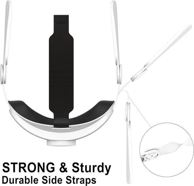 Alt view image 5 of 7 - Head Strap Compatible with Oculus Quest 2 Replacement for Elite Strap, Accessories Set with Face Cover+Touch Controller Grips Cover+VR Lens Protector+Thumb Button Cap