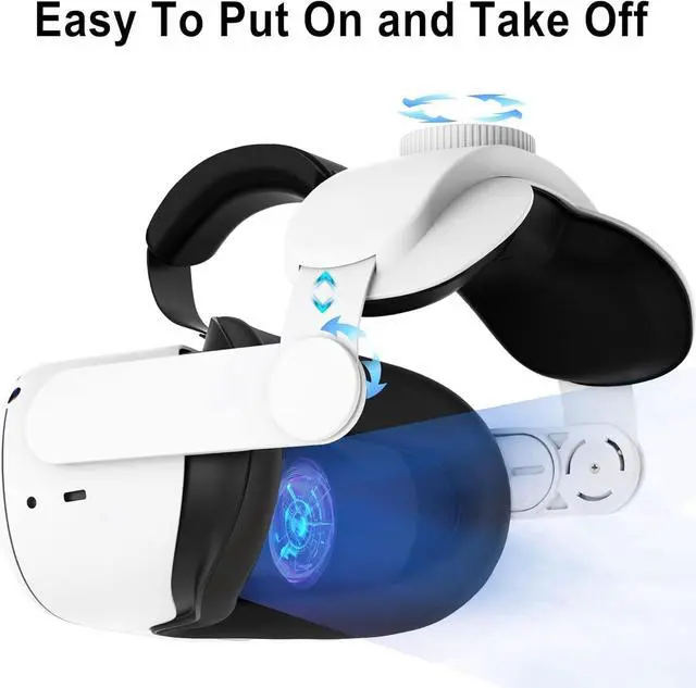 Alt view image 2 of 7 - Head Strap Compatible with Oculus Quest 2 Replacement for Elite Strap, Accessories Set with Face Cover+Touch Controller Grips Cover+VR Lens Protector+Thumb Button Cap