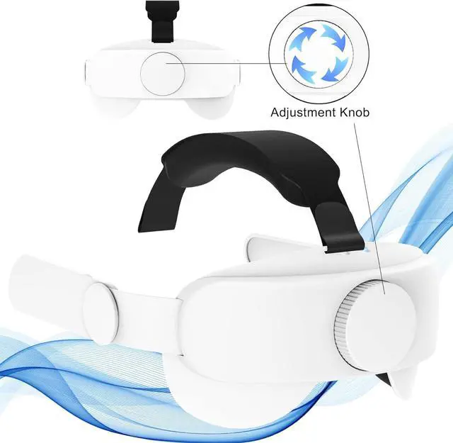 Alt view image 7 of 7 - Head Strap Compatible with Oculus Quest 2 Replacement for Elite Strap, Accessories Set with Face Cover+Touch Controller Grips Cover+VR Lens Protector+Thumb Button Cap