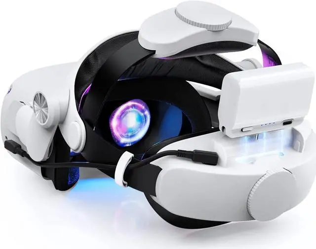 Main image of Head Strap with Battery Pack for Oculus Quest 2 Accessories, Rechargeable 7000mah VR Power Supply for Oculus/Meta Quest 2/Elite Strap, Faster Charging and Comfort Support Lightweight Design