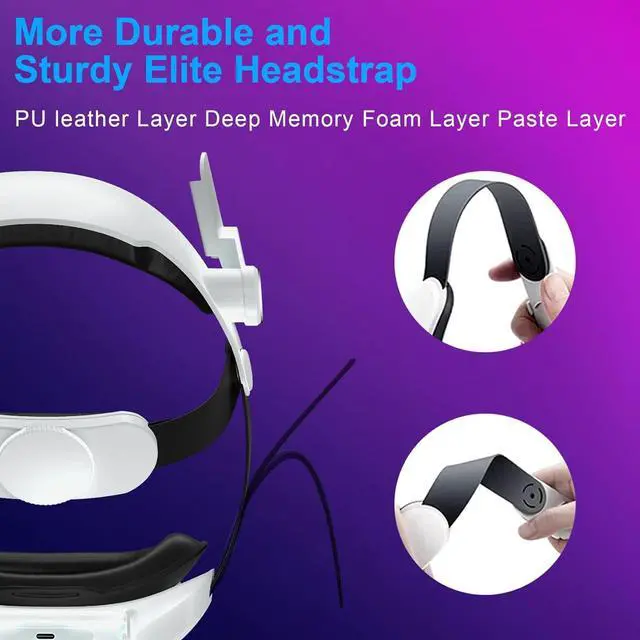 Alt view image 5 of 6 - Head Strap with Battery Pack for Oculus Quest 2 Accessories, Rechargeable 7000mah VR Power Supply for Oculus/Meta Quest 2/Elite Strap, Faster Charging and Comfort Support Lightweight Design