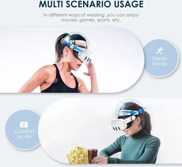 Alt view image 2 of 6 - KKCOBVR Q3 Halo Strap Compatible with Meta Quest 3 Enhanced Comfort, Replacement Elite Head Strap for Oculus 3 by Adjusting The Side Knobs