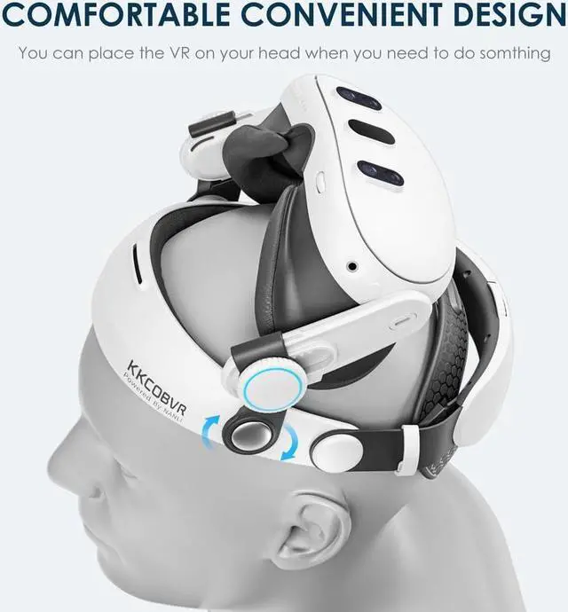 Alt view image 3 of 6 - KKCOBVR Q3 Halo Strap Compatible with Meta Quest 3 Enhanced Comfort, Replacement Elite Head Strap for Oculus 3 by Adjusting The Side Knobs
