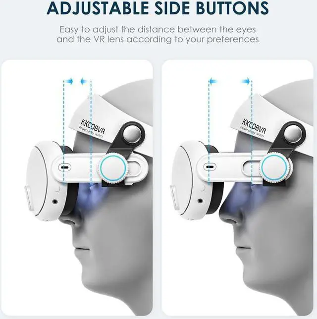 Alt view image 5 of 6 - KKCOBVR Q3 Halo Strap Compatible with Meta Quest 3 Enhanced Comfort, Replacement Elite Head Strap for Oculus 3 by Adjusting The Side Knobs