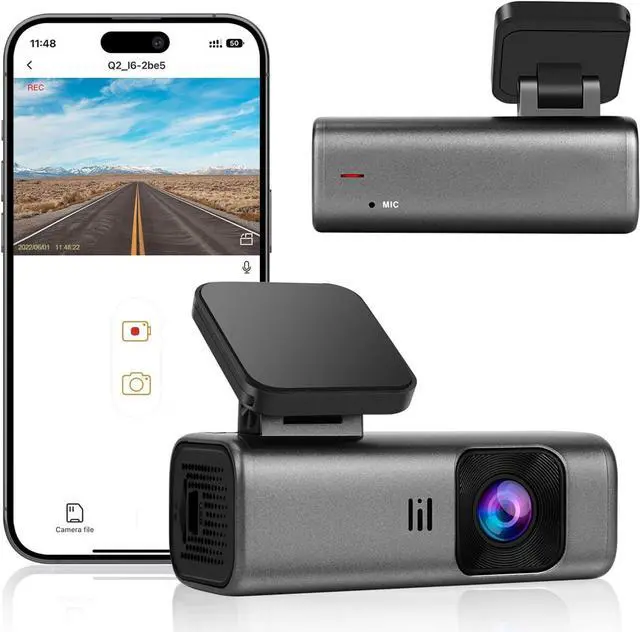 Main image of Dash Cam 2K WiFi 1440P Car Camera, Dash Camera for Cars, Front Dashcam for Cars with Super Night Vision, WDR, Loop Recording, G-Sensor, 24 Hours Parking Monitor, APP, Support 128GB Max