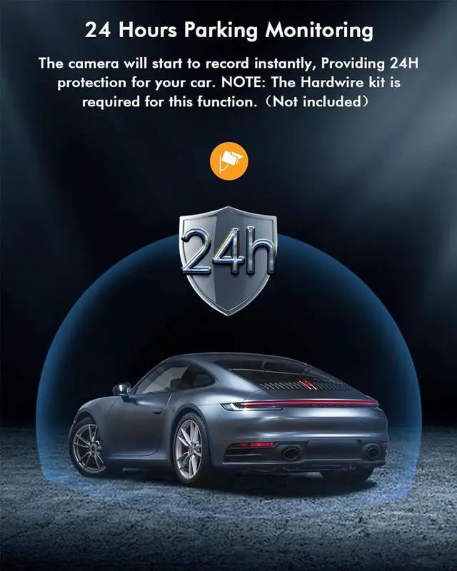 Alt view image 6 of 7 - Dash Cam 2K WiFi 1440P Car Camera, Dash Camera for Cars, Front Dashcam for Cars with Super Night Vision, WDR, Loop Recording, G-Sensor, 24 Hours Parking Monitor, APP, Support 128GB Max