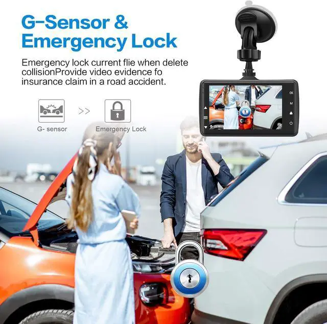 Alt view image 6 of 7 - Dash Cam Front with 32G SD Card, BOOGIIO 1080P FHD Car Driving Recorder 3'' IPS Screen 170°Wide Angle Dashboard Camera Aluminum Alloy Case, WDR G-Sensor Parking Monitor Loop Recording Motion Detection