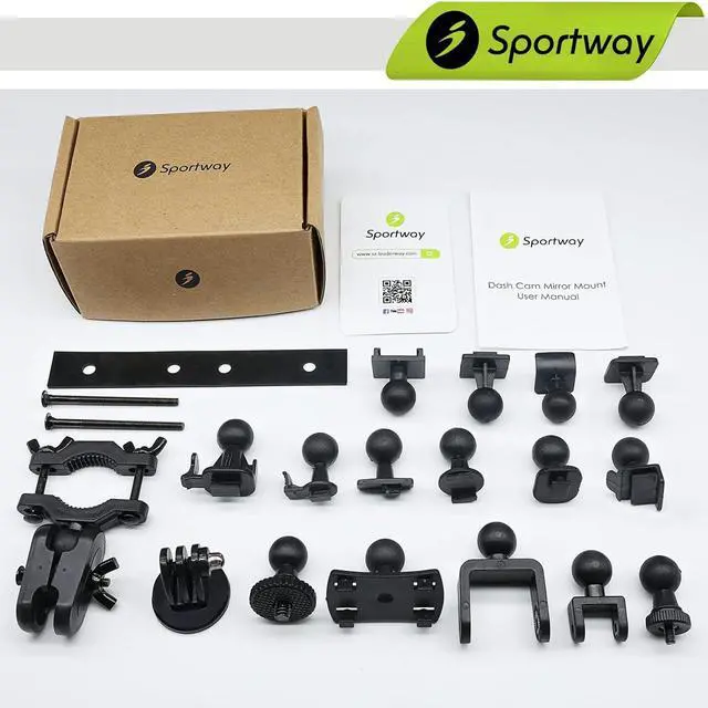 Alt view image 7 of 7 - Sportway S80 Dash Cam Mirror Mount Holder with 16pcs Joints Kit for Rove APEMAN CHORTAU Roav Nexar iiwey YI Z-Edge Old Shark KDLINKS Crosstour VANTRUE GoPro... 99% Car Dash Cameras DVR GPS