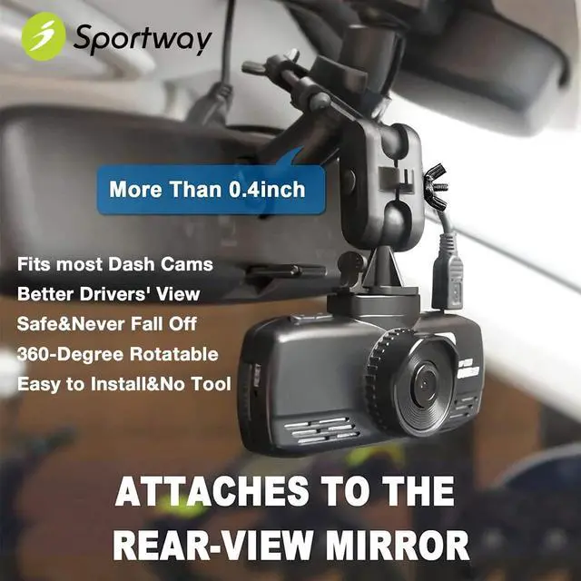 Alt view image 3 of 7 - Sportway S80 Dash Cam Mirror Mount Holder with 16pcs Joints Kit for Rove APEMAN CHORTAU Roav Nexar iiwey YI Z-Edge Old Shark KDLINKS Crosstour VANTRUE GoPro... 99% Car Dash Cameras DVR GPS