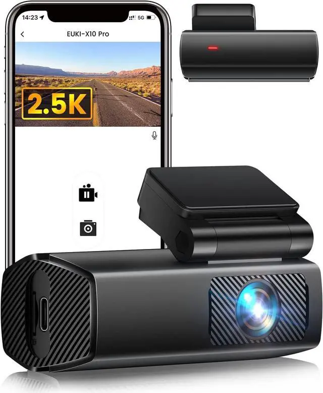 Main image of EUKI 2.5K Dash Cam, WiFi Car Camera, Front Dash Camera with Magnetic Mount, Smart App Control, 24h Parking Mode, Loop Recording, WDR, G-Sensor, Support 256GB Max
