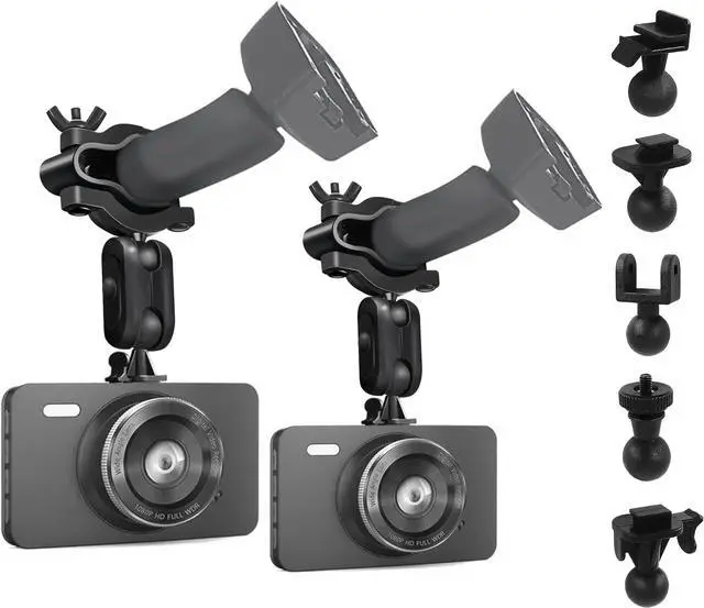 Main image of [2-Pack] Dash Cam Mount, Sportway S90 Dash Cam Mirror Mount Holder with 6pcs Joints for Rove APEMAN CHORTAU Roav Nexar iiwey YI Z-Edge Old Shark KDLINKS Crosstour Falcon Zero... Most Car Dash Cameras