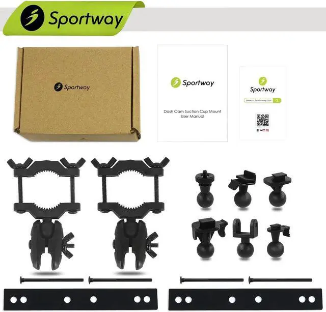 Alt view image 5 of 6 - [2-Pack] Dash Cam Mount, Sportway S90 Dash Cam Mirror Mount Holder with 6pcs Joints for Rove APEMAN CHORTAU Roav Nexar iiwey YI Z-Edge Old Shark KDLINKS Crosstour Falcon Zero... Most Car Dash Cameras