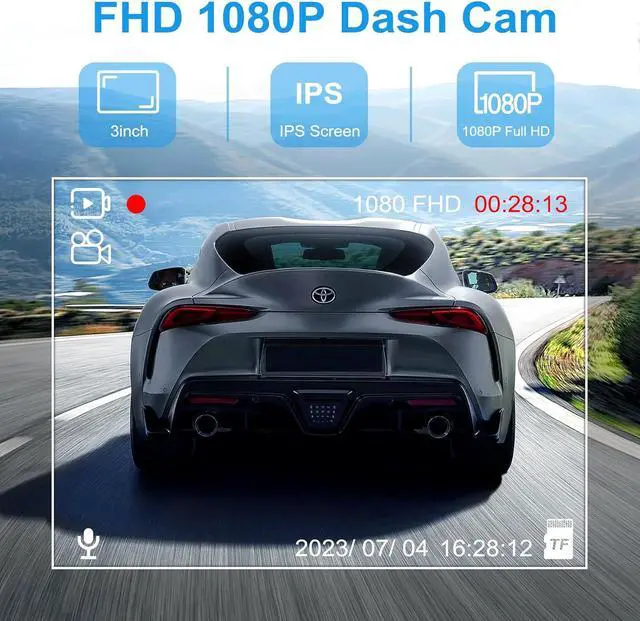 Alt view image 5 of 6 - Dash Cam Front, Lnkful Dash Camera for Cars with 64GB SD Card, 1080P FHD Car Dashboard Camera Recorder with 3'' IPS Screen, 170° Wide Angle, Loop Recoding, Night Vision, G-Sensor, Parking Monitor