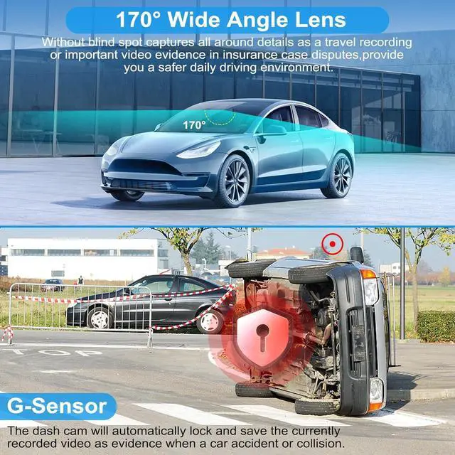 Alt view image 4 of 6 - Dash Cam Front, Lnkful Dash Camera for Cars with 64GB SD Card, 1080P FHD Car Dashboard Camera Recorder with 3'' IPS Screen, 170° Wide Angle, Loop Recoding, Night Vision, G-Sensor, Parking Monitor