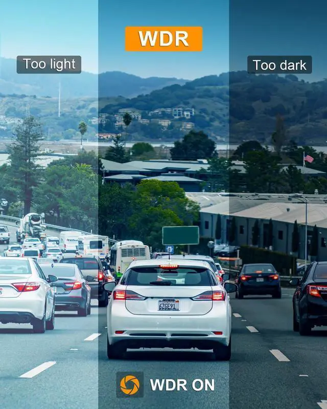 Alt view image 2 of 7 - Dash Cam Front 1080P with Free 64G SD Card Dash Camera for Cars,3" IPS Screen,176° Wide Angle,WDR,Night Vision,Parking Monitor,G-Sensor