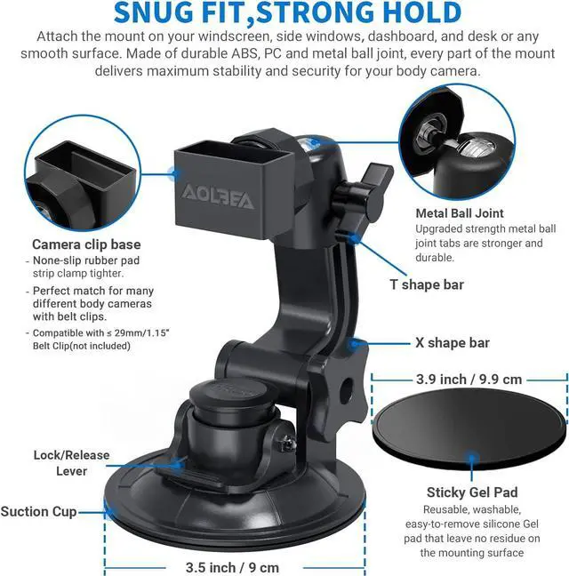 Alt view image 4 of 6 - aolbea Car Body Camera Bracket Body Mounted Video Cameras Universal Car Mount