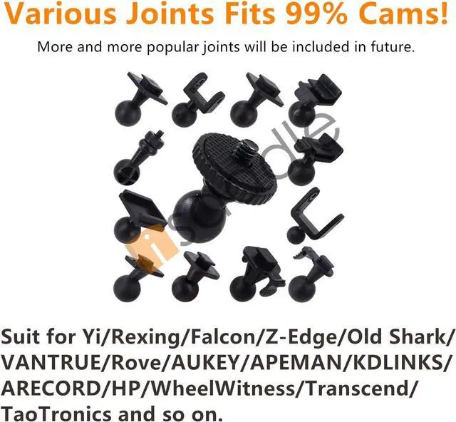 Alt view image 4 of 6 - iSaddle Dash Cam Mirror Mount Holder - Professional Rearview Mirror Dash Cam Mount Holder with Various Joints fits 99% On-Dash Mounted Cameras