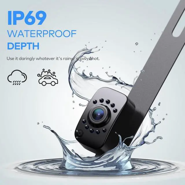 Alt view image 4 of 7 - HD eRapta ERT01 Backup Camera Rear View License Plate Reverse Camera Universal for Pickup Truck Car SUV 149° Perfect Angle Night Vision 9 Level Waterproof 720 Image