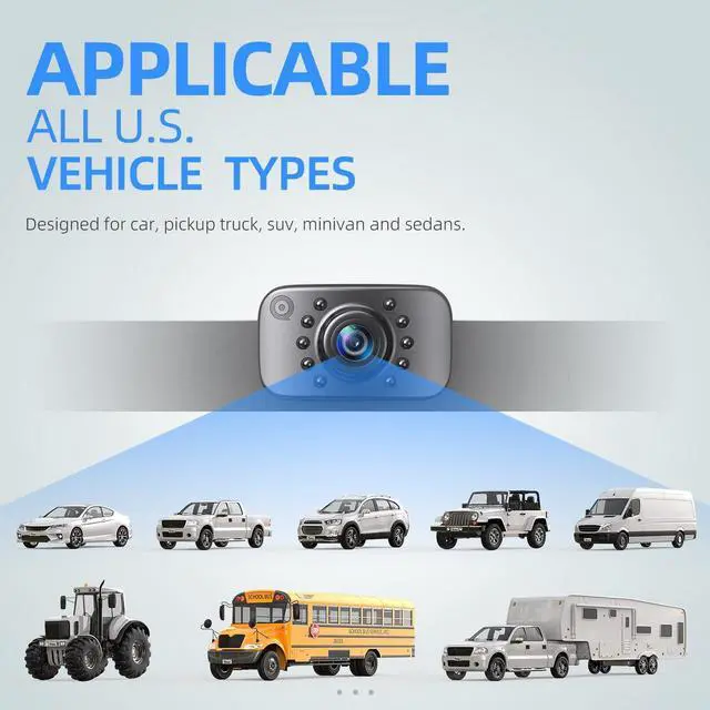 Alt view image 2 of 7 - HD eRapta ERT01 Backup Camera Rear View License Plate Reverse Camera Universal for Pickup Truck Car SUV 149° Perfect Angle Night Vision 9 Level Waterproof 720 Image