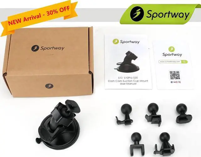 Alt view image 5 of 5 - Sportway S10 Suction Cup Dash Cam Mount Holder with 6+pcs Joints for Rove APEMAN CHORTAU Roav Nexar iiwey YI Z-Edge Old Shark KDLINKS Falcon Zero... Most Car Dash Cameras
