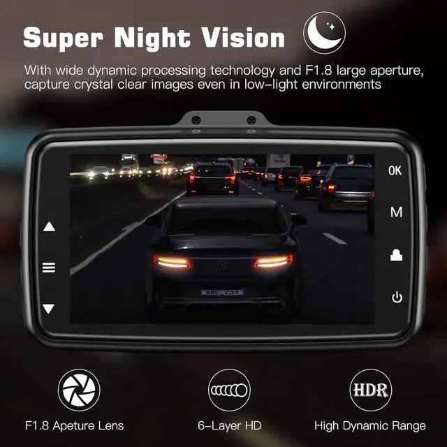 Alt view image 2 of 7 - 4K Dash Cam Front, WiFi Dash Camera for Cars, UHD 2160P Dashcam for Cars, Car Camera with Night Vision, Loop Recording, G-Sensor, Support 256GB Max