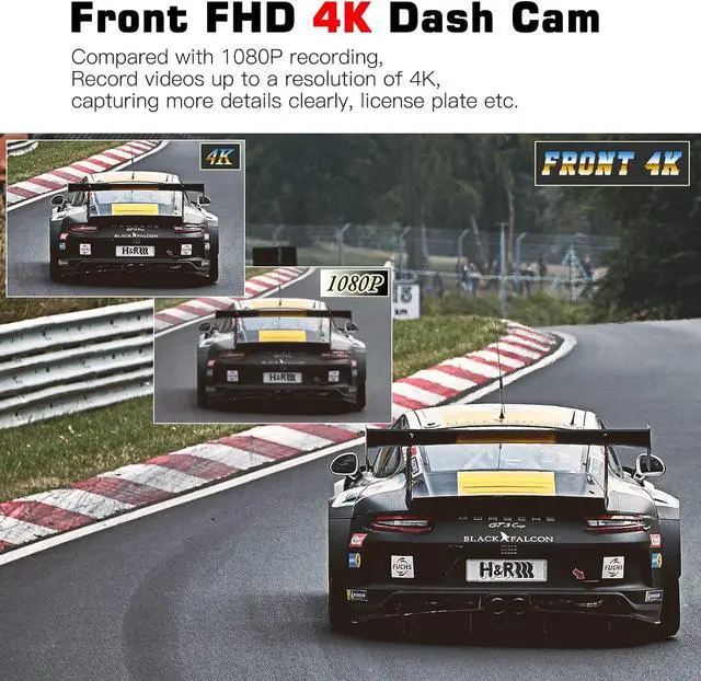 Alt view image 3 of 7 - 4K Dash Cam Front, WiFi Dash Camera for Cars, UHD 2160P Dashcam for Cars, Car Camera with Night Vision, Loop Recording, G-Sensor, Support 256GB Max