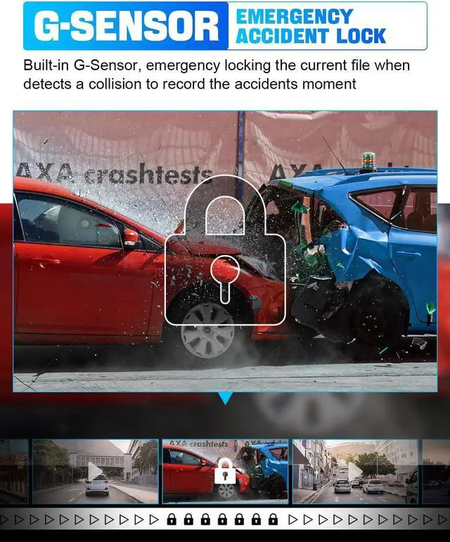 Alt view image 5 of 7 - ABASK Dash Cam Front Rear Camera with 32G SD Card 1080P FHD Dual Car Camera 4'' IPS dashcams for car with Night Vision 170° Wide Angle WDR G-Sensor Parking Monitor Loop Recording Motion Detector