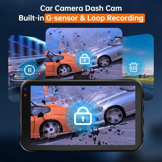 Alt view image 3 of 7 - Dash Cam with 128GB Card WiFi/APP Control Dash Cam Front Dash Cameras, Dashcams for Cars W/Night Vision Car Camera 2.5K Dashboard Camera W/170°Wide Angle, G-Sensor,Parking Monitor, Max Support 256GB