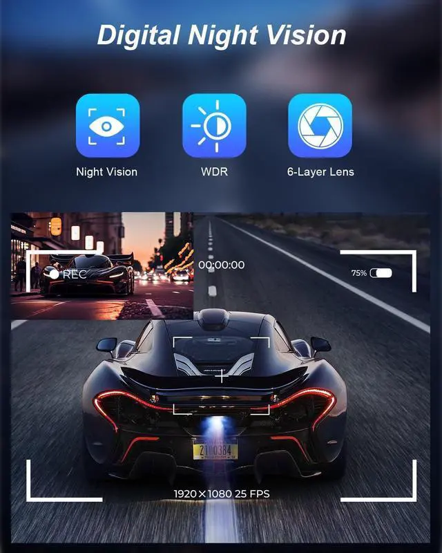 Alt view image 2 of 6 - Dash Cam Front and Rear Camera 2K+1080P Car Camera, 3Inch Screen Dash Camera for Cars, Dashcam with Free 64GB Card, Enhanced Night Vision, 170°Wide Angle, G-Sensor, 24H Parking Mode