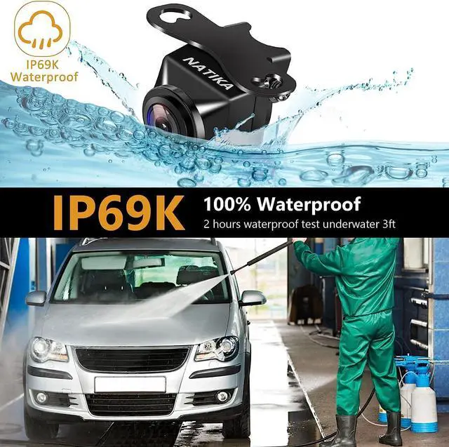 Alt view image 3 of 7 - NATIKA Backup/Front View Camera: No Distorted Affect Starlight Night Vision HD Waterproof 960H CVBS/720P AHD Hitch Backup/Reverse/Rear View Camera License Plate for Cars Pickup Trucks SUV RV Van