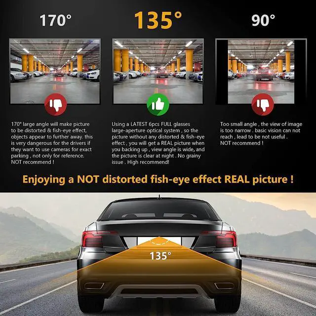 Alt view image 2 of 7 - NATIKA Backup/Front View Camera: No Distorted Affect Starlight Night Vision HD Waterproof 960H CVBS/720P AHD Hitch Backup/Reverse/Rear View Camera License Plate for Cars Pickup Trucks SUV RV Van