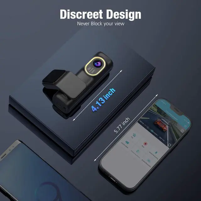 Alt view image 4 of 7 - Sarmert 2K Front Dash cam Built-in WiFi, 150°Car Camera with Night Vision, 32GB Memory Card Included, Car Dashboard Camera Recorder with Parking Mode, G-Sensor, Loop Recording, Voice Guidance