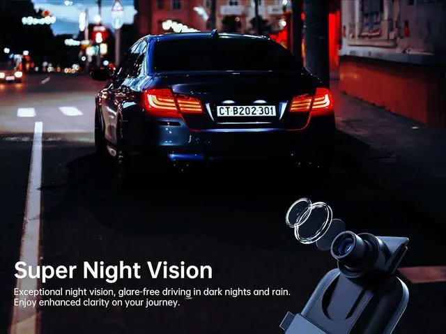 Alt view image 3 of 7 - Pelsee P10 2.5K Rear View Mirror Camera, 10'' Mirror Dash Cam Smart Driving Assistant w/BSD, Front and Rear Camera for Cars and Trucks,Night Vision,Voice Control,Parking Monitor,Free 32GB Card & GPS