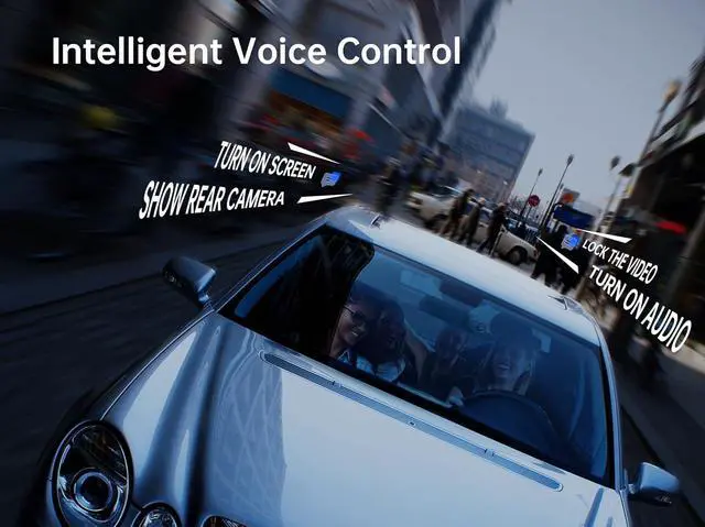 Alt view image 5 of 7 - Pelsee P10 2.5K Rear View Mirror Camera, 10'' Mirror Dash Cam Smart Driving Assistant w/BSD, Front and Rear Camera for Cars and Trucks,Night Vision,Voice Control,Parking Monitor,Free 32GB Card & GPS