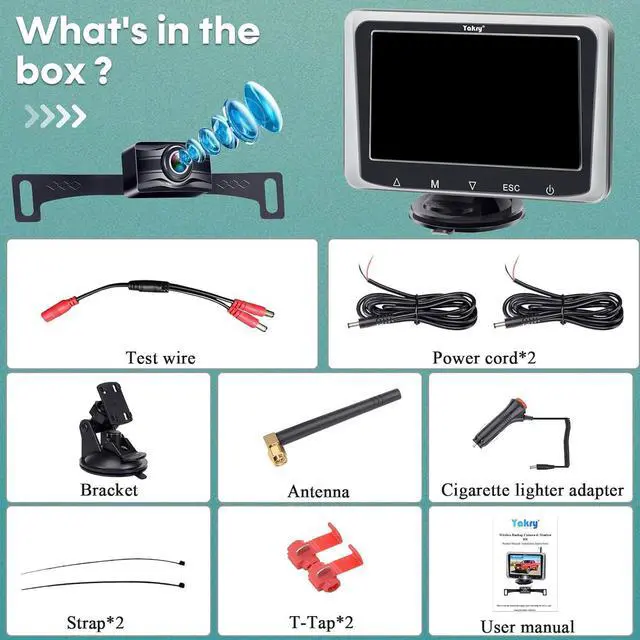 Alt view image 7 of 7 - Yakry Wireless Backup Camera 5 Inch - Easy to Install Touch Key HD 1080P Monitor - No Delay Digital Signal Reverse Cam Night Vision for Car Truck Trailer Hitch Y25