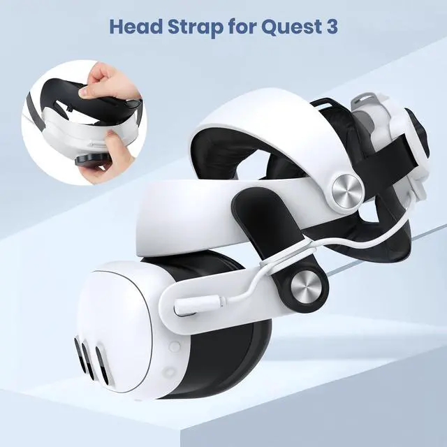 Alt view image 6 of 7 - NEWENMO Adjustable Elite Strap with Battery Compatible with Quest 3, 6000mAh for Meta Quest 3 Head Strap Battery Pack for Enhanced Support Comfort, Protective Head Strap for Quest 3 Accessories in VR