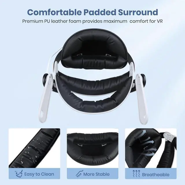 Alt view image 2 of 7 - NEWENMO Adjustable Elite Strap with Battery Compatible with Quest 3, 6000mAh for Meta Quest 3 Head Strap Battery Pack for Enhanced Support Comfort, Protective Head Strap for Quest 3 Accessories in VR