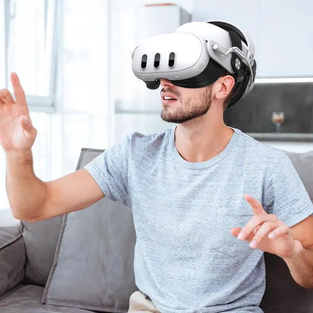 Alt view image 3 of 7 - NEWENMO Adjustable Elite Strap with Battery Compatible with Quest 3, 6000mAh for Meta Quest 3 Head Strap Battery Pack for Enhanced Support Comfort, Protective Head Strap for Quest 3 Accessories in VR