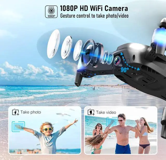 Alt view image 4 of 7 - FERIETELF T26 Drone for Adults with 1080P HD Camera, FPV Drone Live Video, RC Drone with 24mins Flight/Altitude Hold/Headless Mode/Gravity Sensor for Kids Beginners