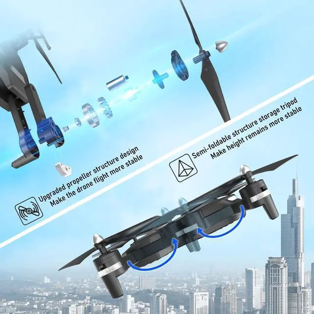 Alt view image 3 of 7 - FERIETELF T26 Drone for Adults with 1080P HD Camera, FPV Drone Live Video, RC Drone with 24mins Flight/Altitude Hold/Headless Mode/Gravity Sensor for Kids Beginners