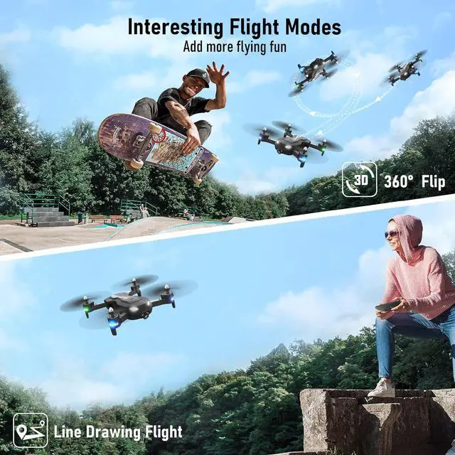 Alt view image 2 of 7 - FERIETELF T26 Drone for Adults with 1080P HD Camera, FPV Drone Live Video, RC Drone with 24mins Flight/Altitude Hold/Headless Mode/Gravity Sensor for Kids Beginners