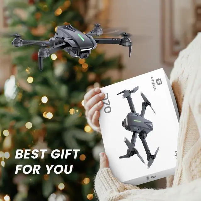 Alt view image 2 of 7 - DEERC Drone with Camera, D70 Drones with Camera for Adults 1080P HD, RC Quadcopter for Beginners with 2 Batteries, Kids Toy Easy to Play, Auto Hover, Voice Control, APP Control, 3D Flips
