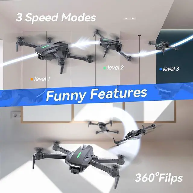 Alt view image 6 of 7 - DEERC Drone with Camera, D70 Drones with Camera for Adults 1080P HD, RC Quadcopter for Beginners with 2 Batteries, Kids Toy Easy to Play, Auto Hover, Voice Control, APP Control, 3D Flips