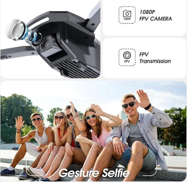 Alt view image 5 of 7 - DEERC Drone with Camera, D70 Drones with Camera for Adults 1080P HD, RC Quadcopter for Beginners with 2 Batteries, Kids Toy Easy to Play, Auto Hover, Voice Control, APP Control, 3D Flips