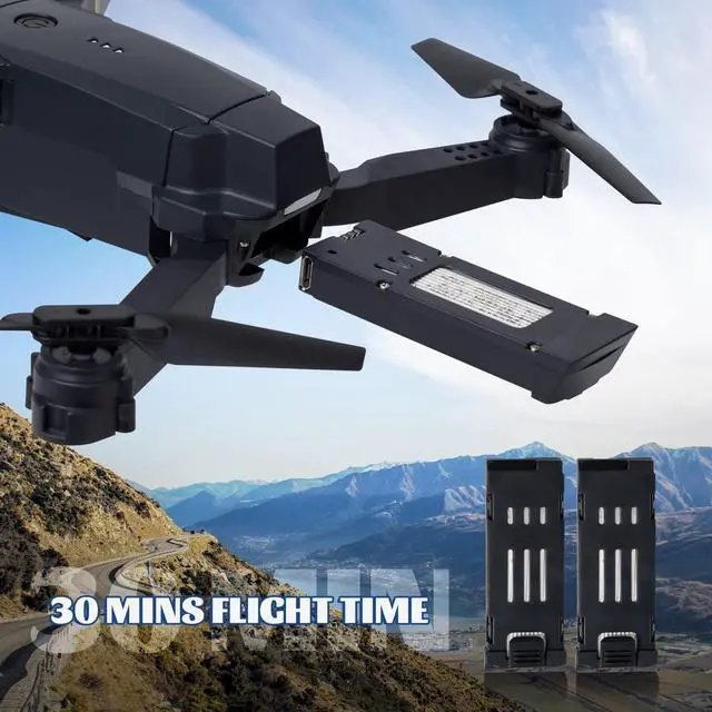 Alt view image 4 of 6 - Banban E58 Drones with Camera Foldable Remote Control Drone Compact Aerial Photography for Outdoor 120° degrees of obstacle avoidance,Comes with Carrying Case and 3 Batteries No Assembly Required